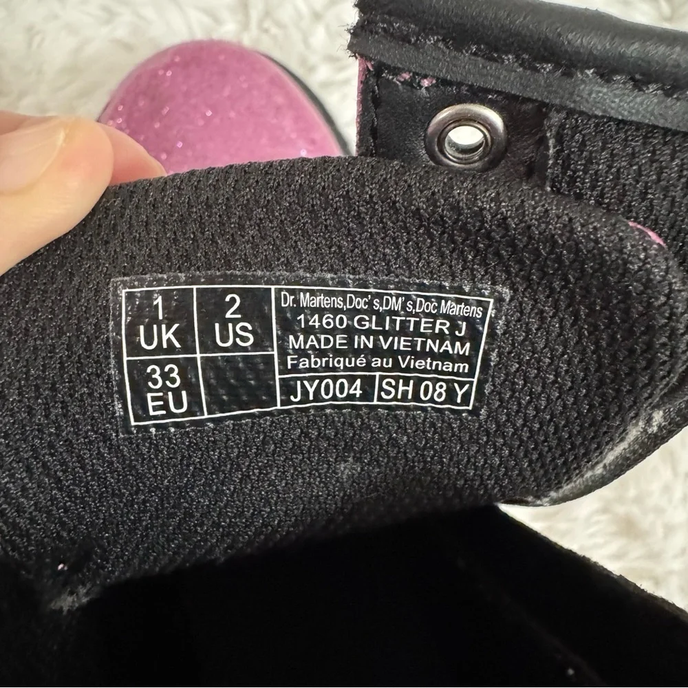 Dr. Martens Pink Patent Leather Combat Boots Size 2